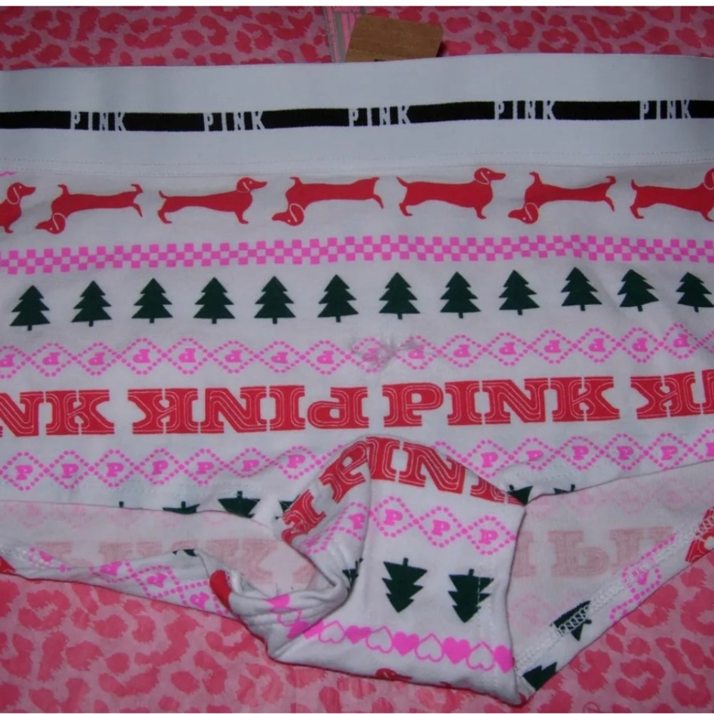 PINK Christmas Holiday Boyshort XS S XL  NWT